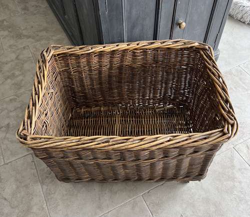 Lovely Condition Antique Mill Basket on Original Castors