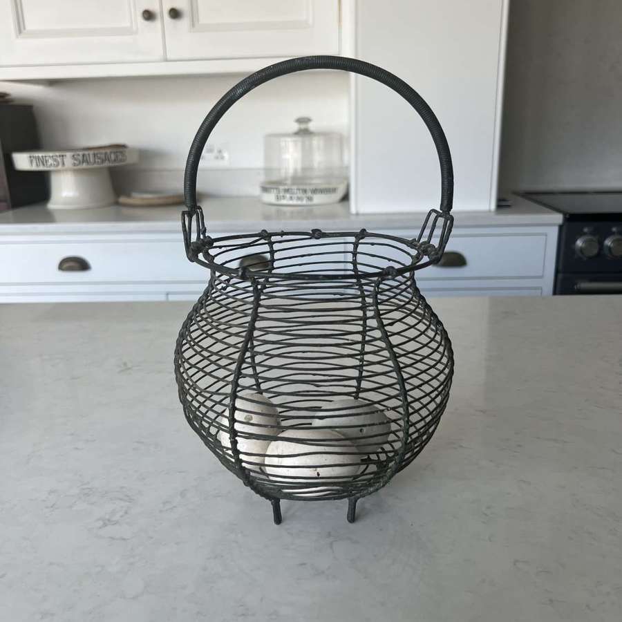 Antique Wire Work Egg Basket - Lovely Shape