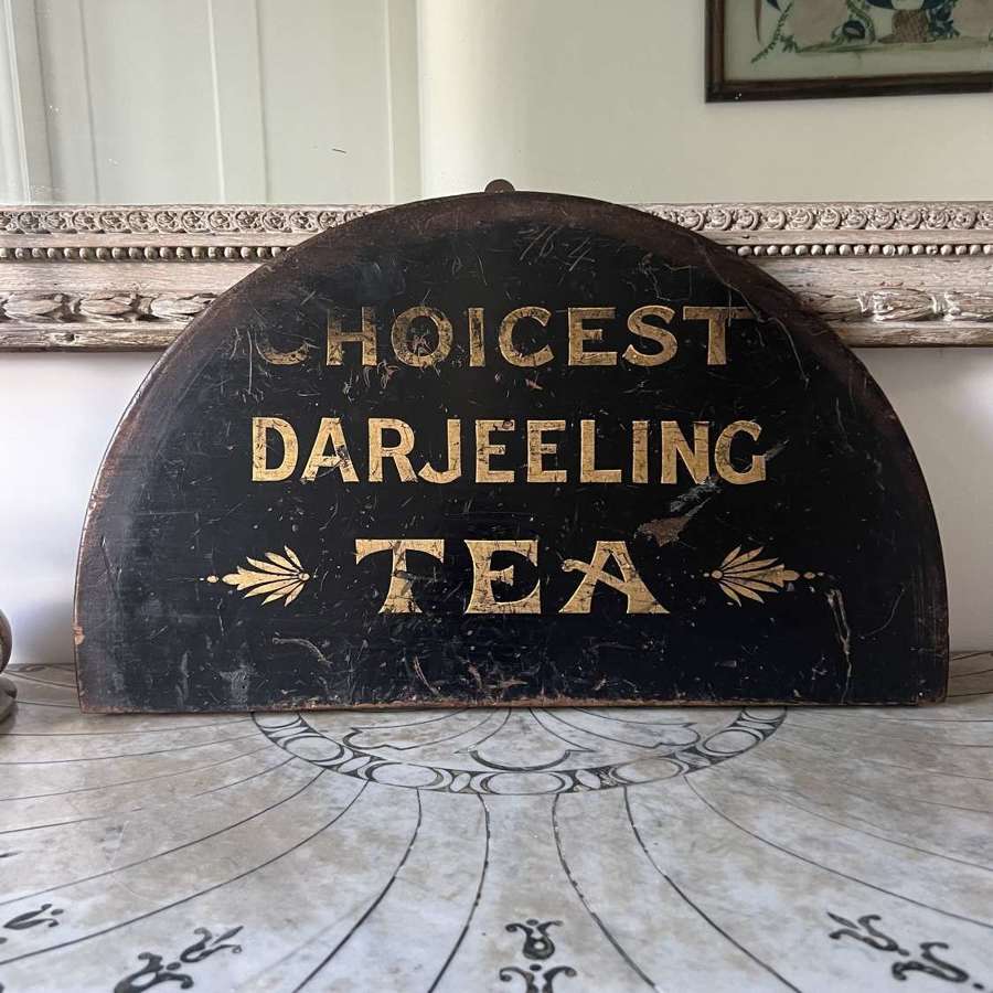 Late Victorian - Edwardian Wooden Choicest Darjeeling Tea Shops Sign