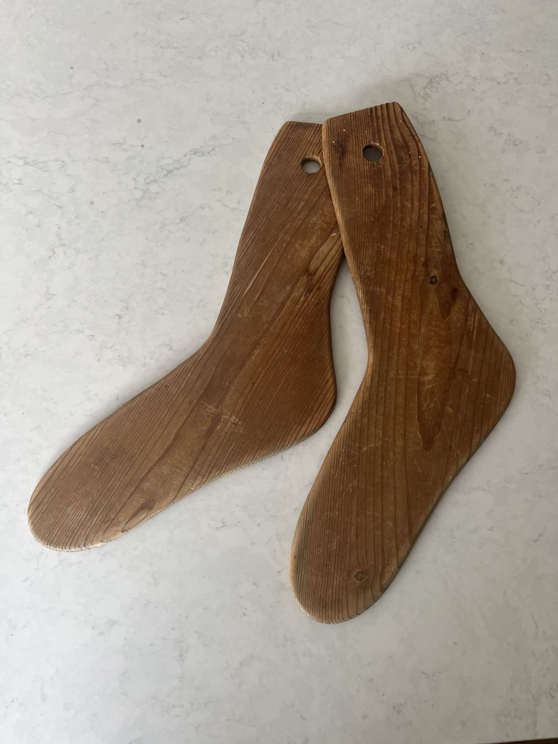 Matched Pair of Late Victorian Solid Pine (Not Ply) Sock Driers