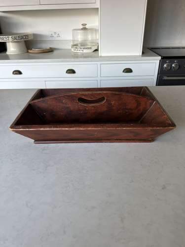 Large Victorian Pine Cutlery Tray in Fantastic Original Paint