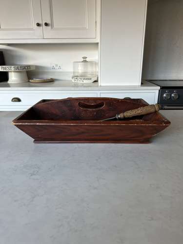 Large Victorian Pine Cutlery Tray in Fantastic Original Paint