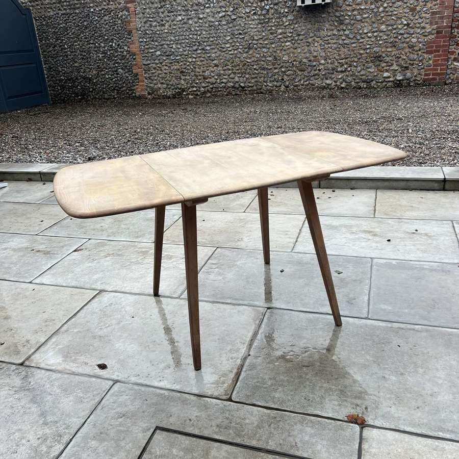 Mid Century Ercol Drop Leaf Table to Seat Six with Blue Label