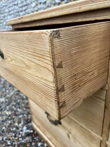 Late Victorian Pine Six Drawer Chest - Perfect Kitchen Base