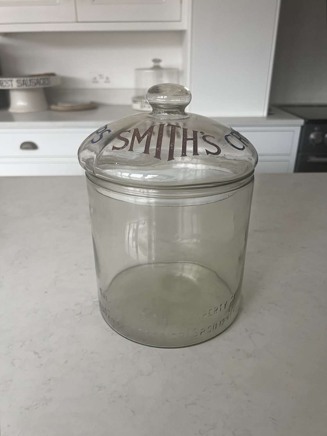 1920s Shop’s Glass Advertising Jar for Smiths Potato Crisps Ltd