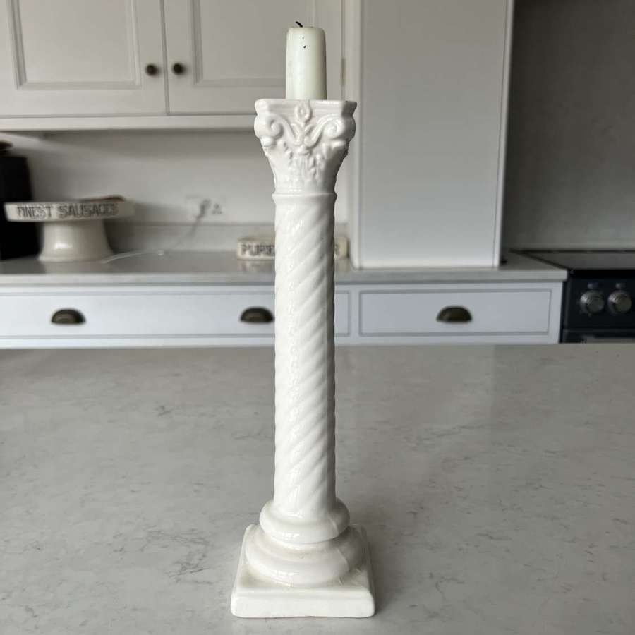 Late Victorian White Column Candlestick