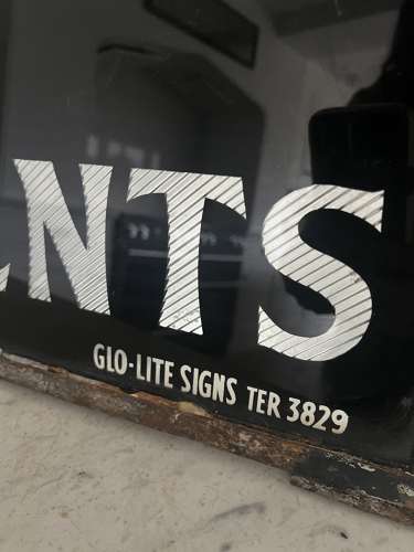 Early 20th Century Double Sided Reverse Glass Painted Hairdresser Sign