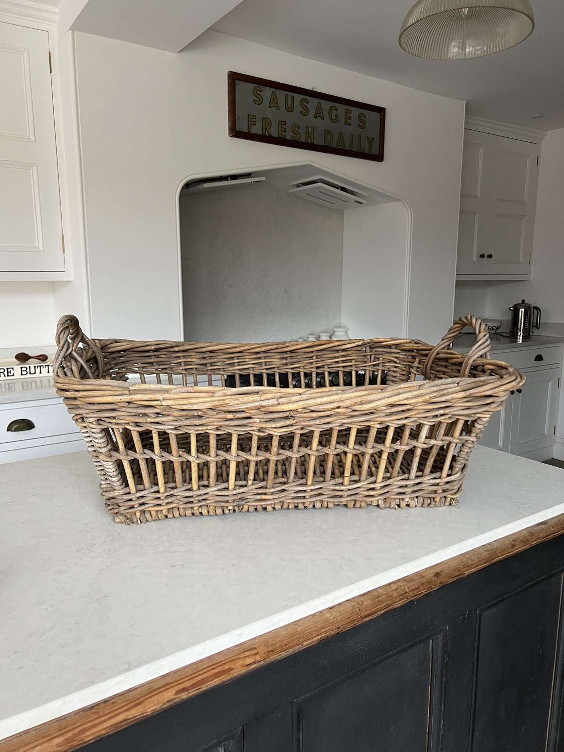Huge Antique Sturdy Basket - Slatted Sides. Perfect Laundry-Ironing