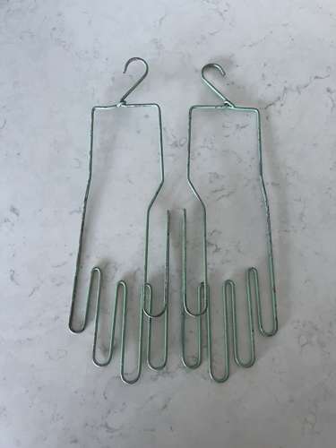 Early 20th Century Pair of Wire Work Glove Stretchers - Original Paint