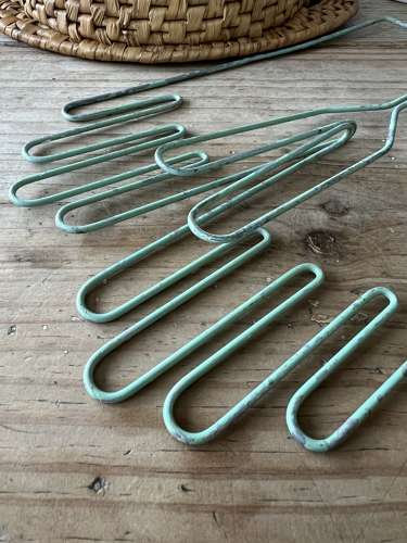 Early 20th Century Pair of Wire Work Glove Stretchers - Original Paint