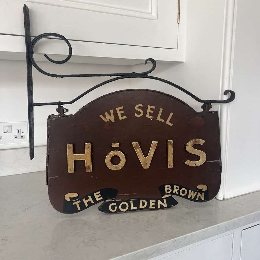Early 20thC Rare Small Size Hovis Advertising Sign on Iron Bracket