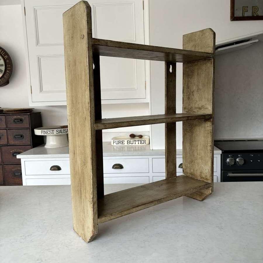 Early 20th Century Pine Wall Shelves in Original Paint