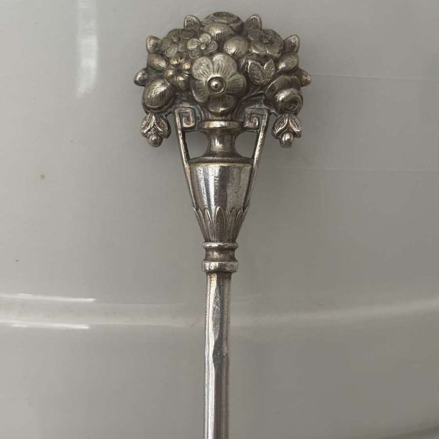 Early 20th Century Silver Plate Floral Meat Skewer - Sabatier