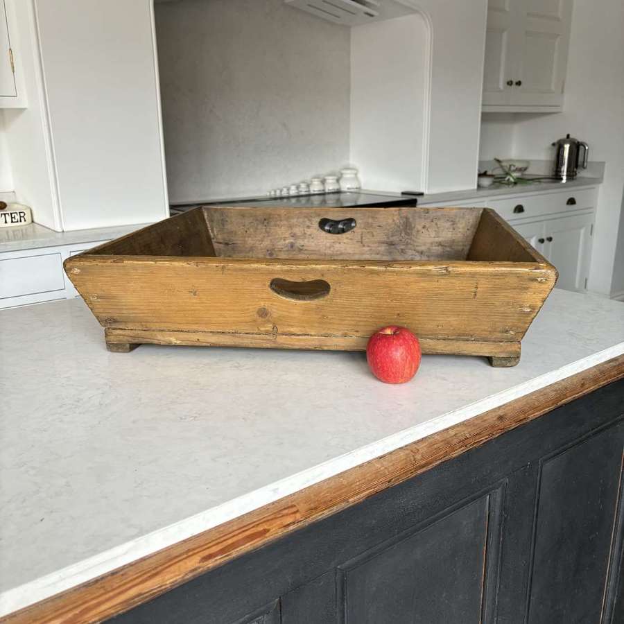 Huge Early 20th Century Pine Bakers Tray. Shaped Side Handles.