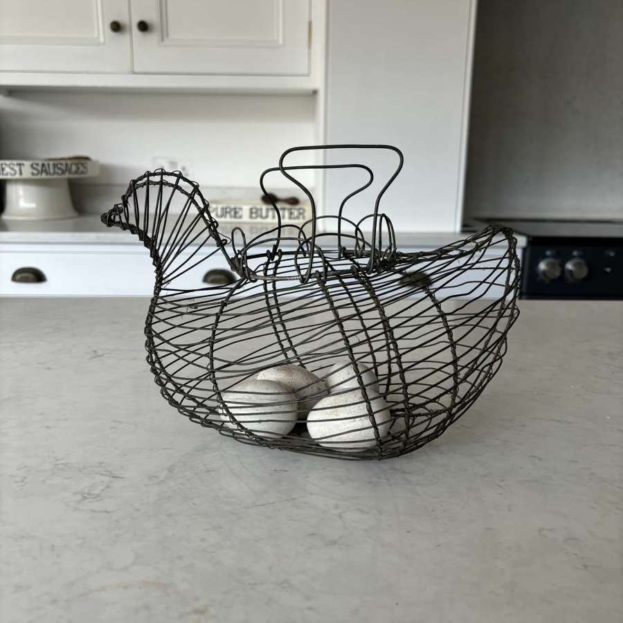 Mid Century Wire Work Chicken Shaped Egg Basket