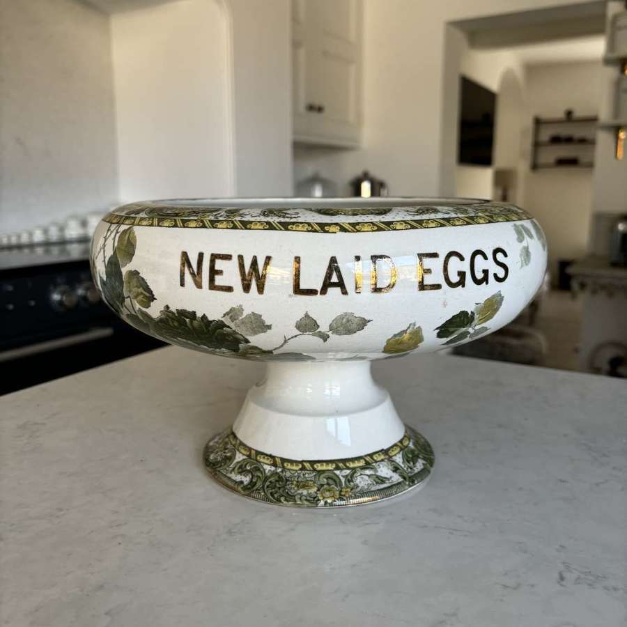 Superb Victorian Doulton - New Laid Eggs - Pedestal Display Bowl