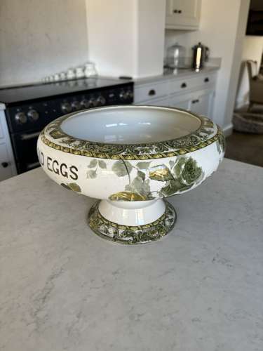 Superb Victorian Doulton - New Laid Eggs - Pedestal Display Bowl