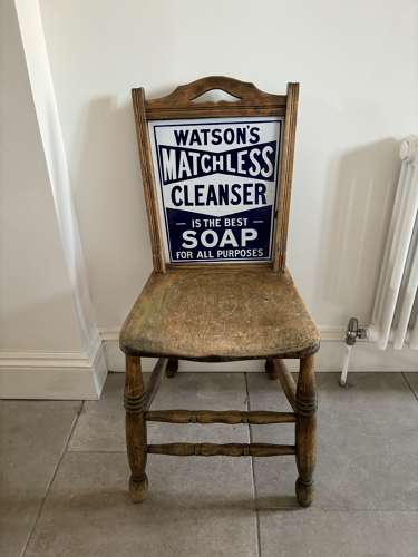 Early 20thC Shop’s Advertising Chair for Watsons Matchless Soap