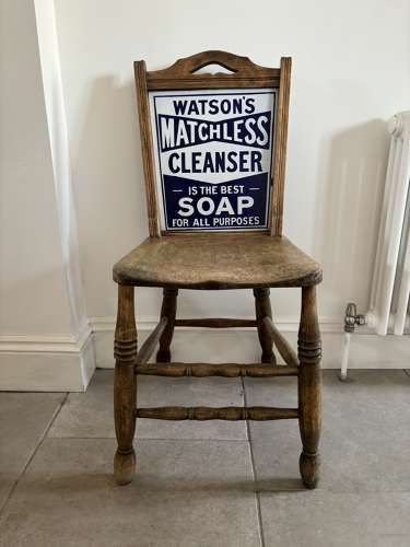 Early 20thC Shop’s Advertising Chair for Watsons Matchless Soap