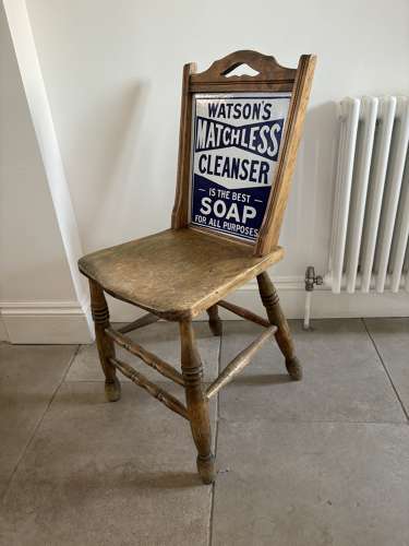 Early 20thC Shop’s Advertising Chair for Watsons Matchless Soap