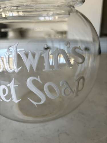 Edwardian Shop’s Glass Display Jar - Goodwin’s Toilet Soap