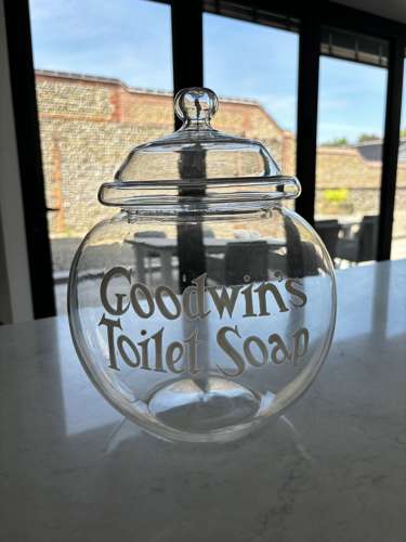 Edwardian Shop’s Glass Display Jar - Goodwin’s Toilet Soap