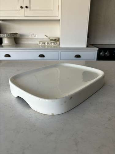 Early 20thC White Ironstone Rectangular Margarine Slab