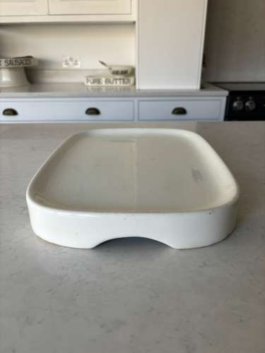 Early 20thC White Ironstone Rectangular Margarine Slab