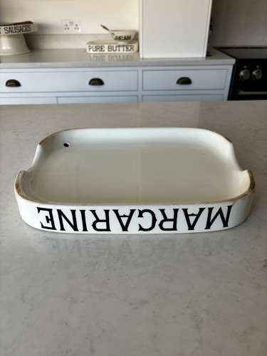 Early 20thC White Ironstone Rectangular Margarine Slab