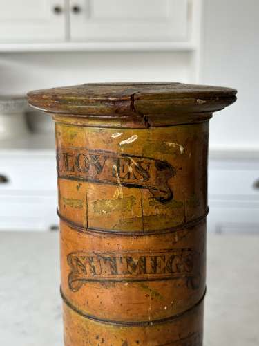 Georgian Huge Rare Five Tier Boxwood Spice Tower. Great Orig Piece