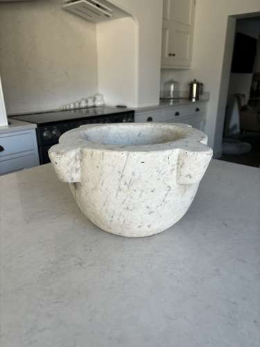 Huge Early Victorian Solid Marble Mortar - Fantastic Condition