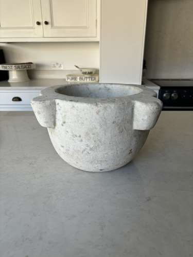 Huge Early Victorian Solid Marble Mortar - Fantastic Condition
