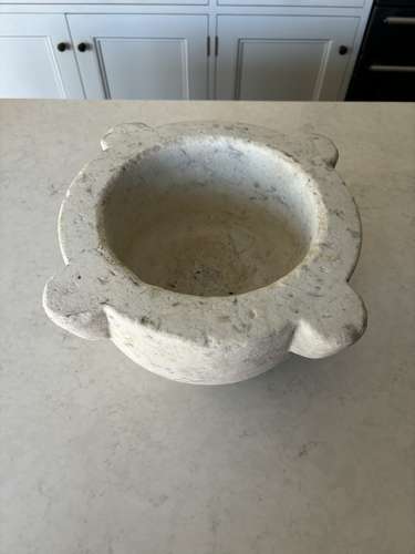 Huge Early Victorian Solid Marble Mortar - Fantastic Condition