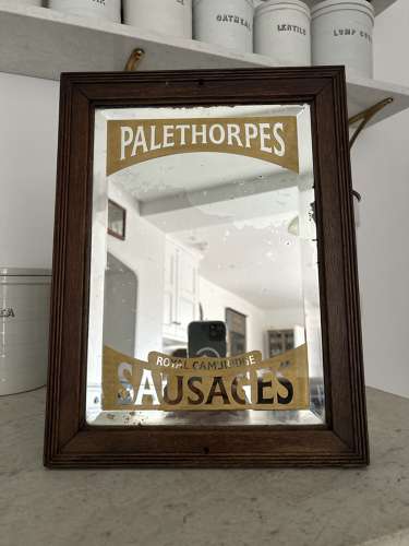 Early 20thC Advertising Mirror - Palethorpes Royal Cambridge Sausages