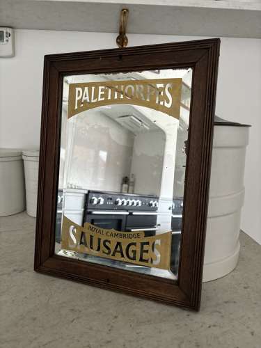 Early 20thC Advertising Mirror - Palethorpes Royal Cambridge Sausages