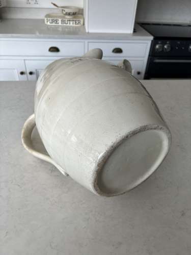 HUGE Late Victorian White Banded Ironstone Jug - Henry Suttons 1891