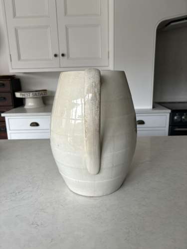 HUGE Late Victorian White Banded Ironstone Jug - Henry Suttons 1891