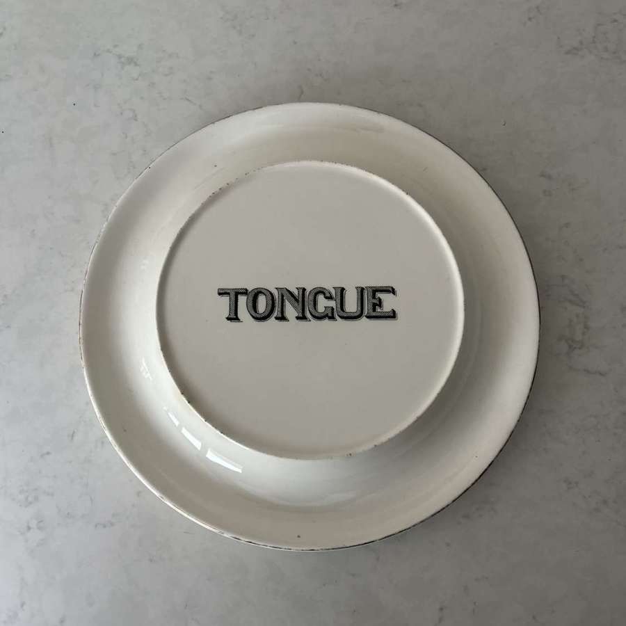 Rarer Design - Early 20thC White Ironstone Advertising Tongue Plate