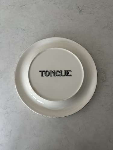 Rarer Design - Early 20thC White Ironstone Advertising Tongue Plate