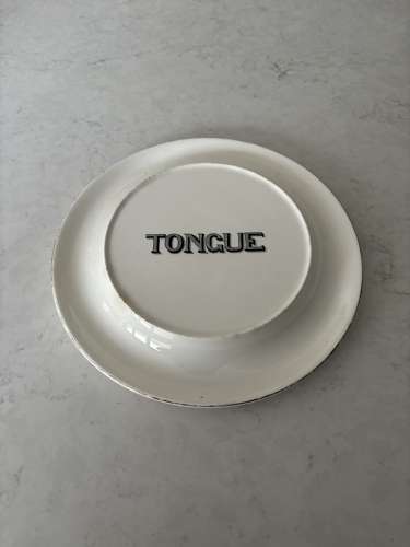 Rarer Design - Early 20thC White Ironstone Advertising Tongue Plate