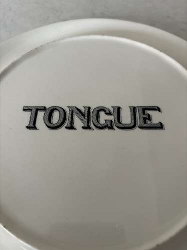 Rarer Design - Early 20thC White Ironstone Advertising Tongue Plate