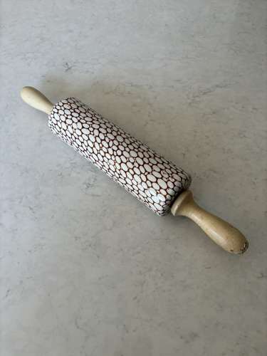 Late Victorian - Edwardian Brown Cobblestone Rolling Pin