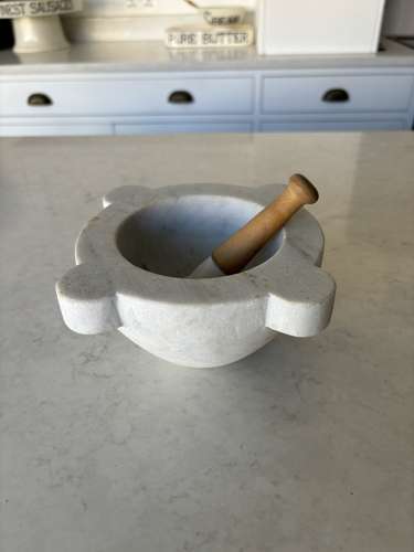 Cute Size Victorian Solid Marble Mortar - Bowl