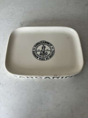 Edwardian White Ironstone Pure Butter Slab - Parnall Stamp To Top