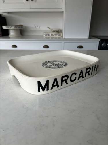 Edwardian White Ironstone Pure Butter Slab - Parnall Stamp To Top