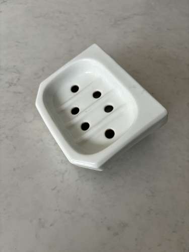 Early 20th Century White Ceramic Wall Hung Soap Dish