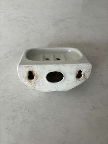 Early 20th Century White Ceramic Wall Hung Soap Dish