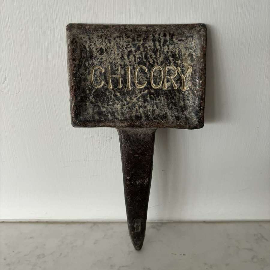 Late Victorian Edwardian Lead Garden Marker for Chicory