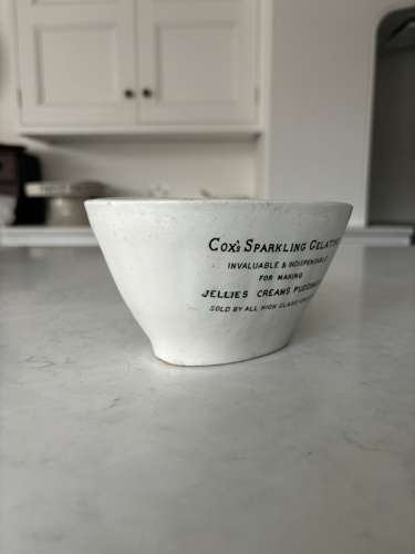 Edwardian White Ironstone Advertising Jelly Mould - Cox’s Gelatine