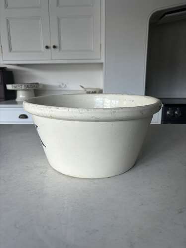 Edwardian White Ironstone K for Kitchen Bowl- Great Original Condition